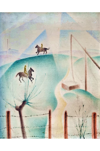 Szücsy Lili ( 1902 - 1984 ) Lovasok a tájban, 1930-as évek eleje