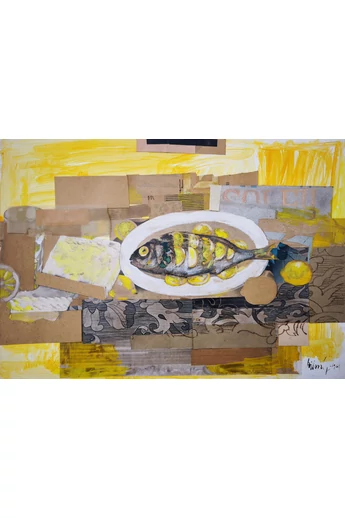 122. Szilvásy Nándor ( 1927 - 2011 ) Halas csendélet, 1965