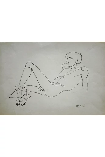 130. Zsakó István ( 1954 - ) Fekvő akt