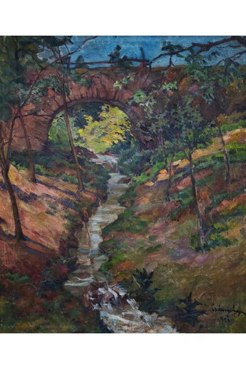 142. Csányi Lajos (1887 - 1944) Erdei patak, 1937