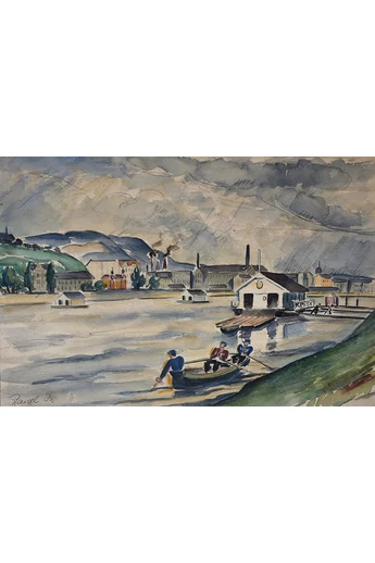 003. Raidl Ida (1894 - 1947) Csónakkal a Dunán