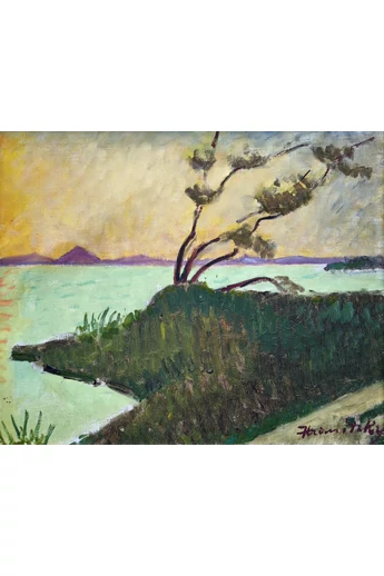 047. Hranitzky Ilona ( 1889 - 1980 ) Tóparti táj
