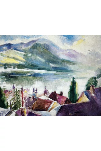 048. Csabai Rott Margit ( 1893 - 1973 ) Tóparti részlet, 1930