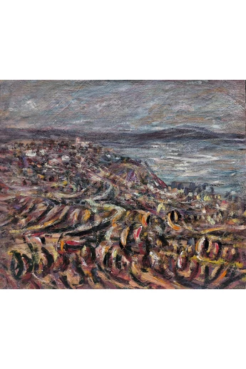 056. Halápy János ( 1893- 1960 ) Tihany madártávlatból
