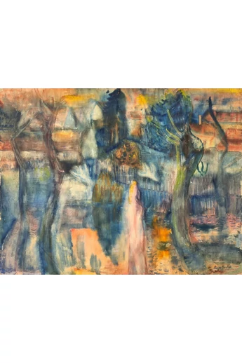 069. Paizs Goebel Jenő ( 1896 - 1944 ) Szentendrei kertben, 1940