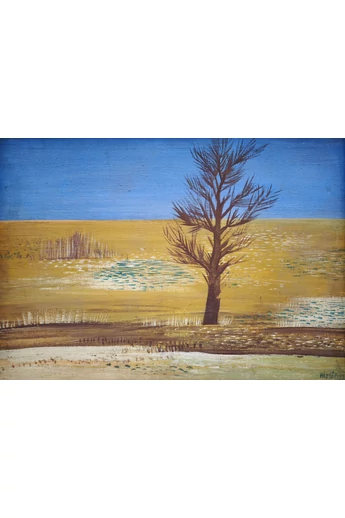 099. Hézső Ferenc ( 1938 - ) Magányos fa, 1977