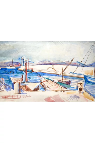 Barta László ( 1902 - 1961 ) Francia kikötő, 1932 ( kétoldalas mű )