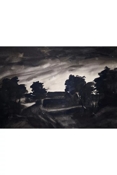 Czimra Gyula ( 1901 - 1966 ) Barbizoni táj, 1926