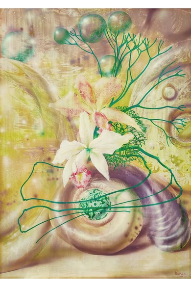 Korga György ( 1935-2002) Liliom szürreális tájban