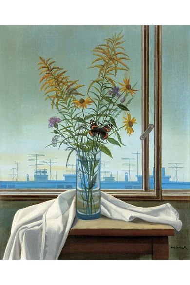 Mácsai István ( 1922 - 2005 ) Virágcsendélet pillangóval