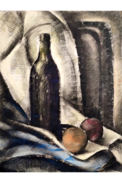 Szücsy Lili ( 1902 - 1984 ) Csendélet üveggel és almákkal, 1936