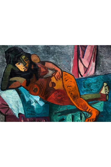 Zemplényi Magda ( 1899 - 1965 ) Könyöklő akt