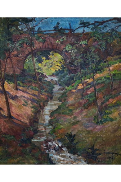 142. Csányi Lajos (1887 - 1944) Erdei patak, 1937