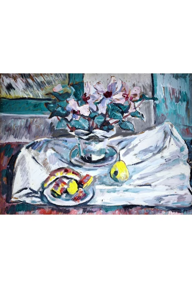144. Schéner Mihály ( 1923 - 2009 ) Színpompás csendélet, 1962
