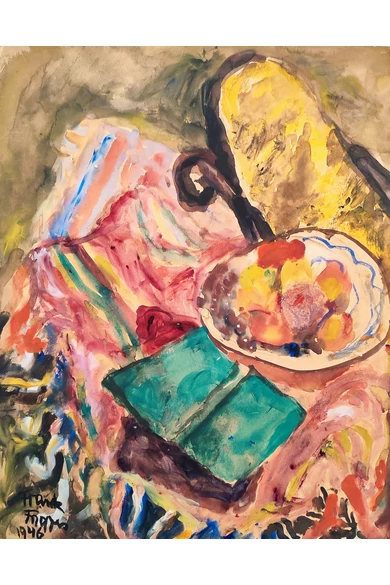 016. Frank Frigyes ( 1890 - 1976 ) Csendélet hintaszékkel, 1946