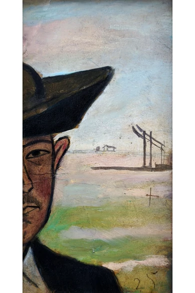028. Káplár Miklós ( 1886 - 1935 ) Alföldi táj