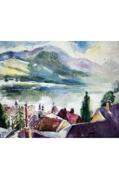048. Csabai Rott Margit ( 1893 - 1973 ) Tóparti részlet, 1930