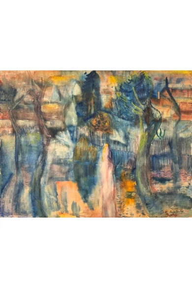 069. Paizs Goebel Jenő ( 1896 - 1944 ) Szentendrei kertben, 1940