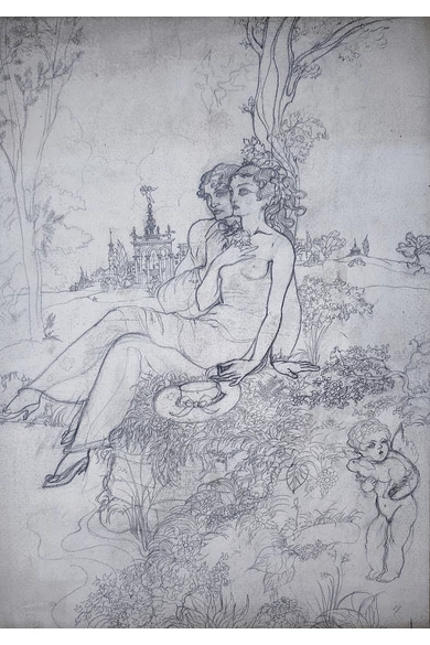 095. Tálos Gyula ( 1887 - 1975 ) Szerelmespár