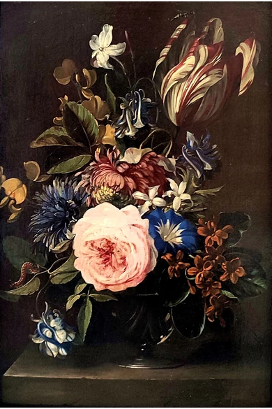 044.Michael Joseph Speeckaert ( 1748 - 1838 ) Virágcsokor üvegvázában