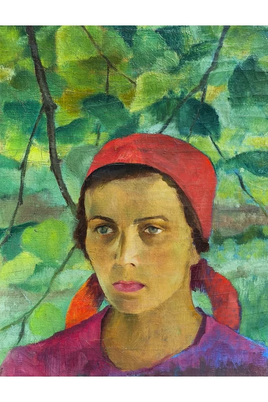 082. Petrich Kató ( 1908 -1987 ) A piros kendős lány